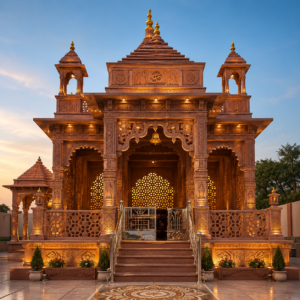 Sandstone temple manufacturer in India - handcrafted red sandstone mandir